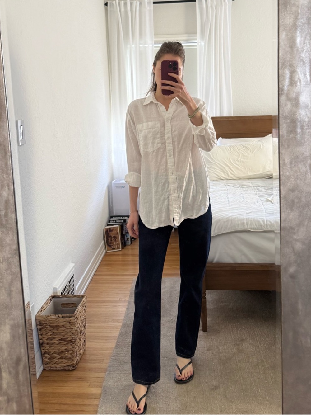 J Crew White Linen Shirt